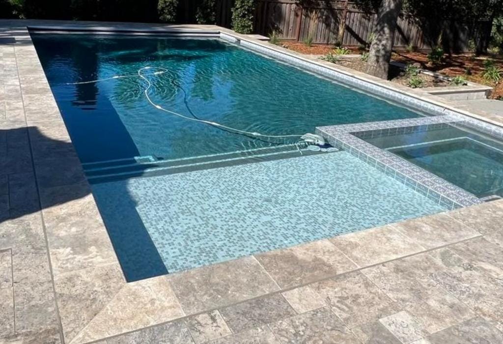Pool with stone surround